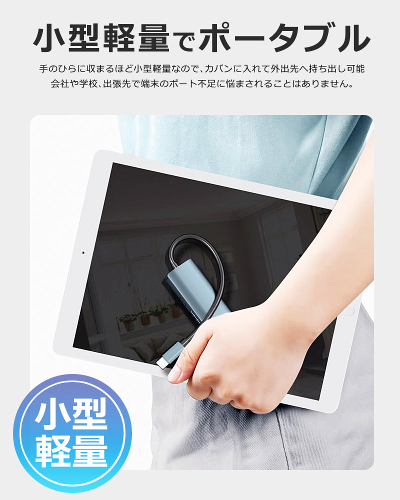 5in1 USB Type-C ハブ 4K HDMI USB3.0 PD対応 LAN ポート BYL-2007