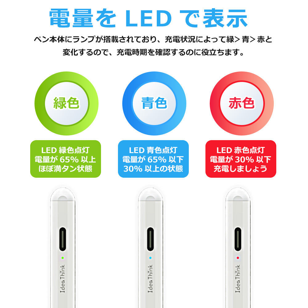 IdeaThink Pencil A6 高感度 iPad用 Type-C 充電 タッチペン スタイラスペンシル 極細