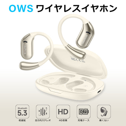 ワイヤレスイヤホン bluetooth イヤホン OWSイヤホン 空気伝導 タッチ操作 耳掛け型 オープンイヤー イヤフォン ブルートゥースイヤホン 最大24時間連続再生 Hi-Fi音質 earphone