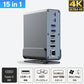 USB C ハブ 15ポート ドッキングステーション 縦置き 横置き 回転スタンド 4K HDMI DP DisplayPort ディスプレイポート LAN USB3.2  PD充電 対応 hub 高解像度 USBハブ 変換 USB-C 3画面同時出力 スマホ 充電 有線LAN SD microSD カードリーダー  MacBook iPad ノートPC