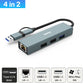 USB Type-C ハブ 4in2 USB3.0 LAN ポート 100Mbps hub USBハブ 変換 USB-C アダプタ 有線LANアダプター スマホ iPhone16 pro max MacBook iPad air Pro Surface Android ノートPC 有線接続 TC415