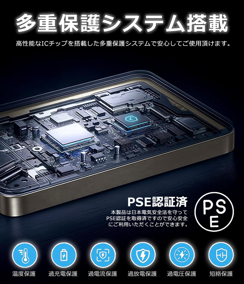 モバイルバッテリー 10000mAh 大容量 小型 軽量 マグネット式 USB-Cポート 急速充電 LED残量表示  ワイヤレス充電器 スマホ充電器 iPhone Android 全機種対応 PSE認証 旅行 出張