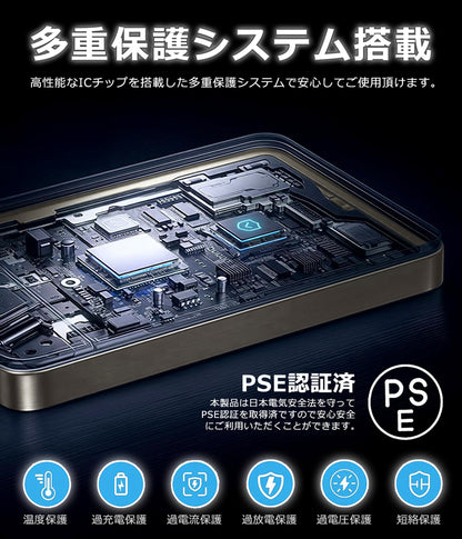 モバイルバッテリー 10000mAh 大容量 小型 軽量 マグネット式 USB-Cポート 急速充電 LED残量表示  ワイヤレス充電器 スマホ充電器 iPhone Android 全機種対応 PSE認証 旅行 出張