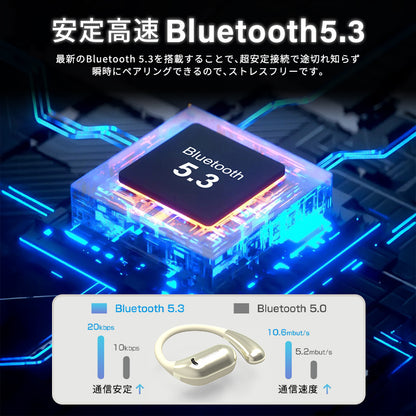 ワイヤレスイヤホン bluetooth イヤホン OWSイヤホン 空気伝導 タッチ操作 耳掛け型 オープンイヤー イヤフォン ブルートゥースイヤホン 最大24時間連続再生 Hi-Fi音質 earphone