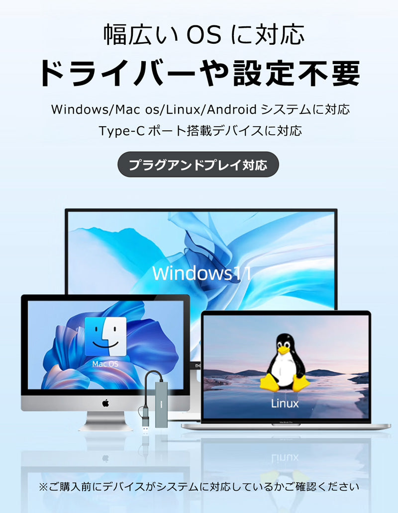 USB Type-C ハブ 4in2 USB3.0 LAN ポート 100Mbps hub USBハブ 変換 USB-C アダプタ 有線LANアダプター スマホ iPhone16 pro max MacBook iPad air Pro Surface Android ノートPC 有線接続 TC415