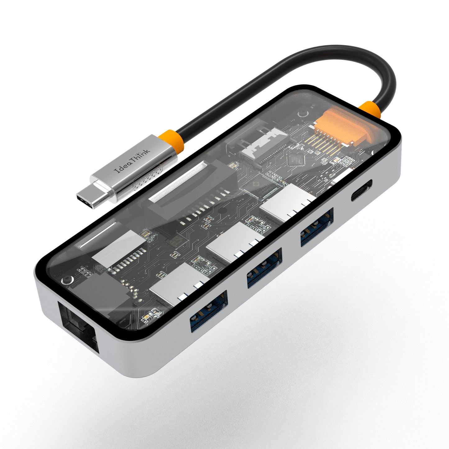 USB C ハブ 8in1 Type-C 透明 Hub USB-C バスパワー 4K HDMI LAN 1000Mb PD充電 100w usb3.0 micro SD カードリーダー MacBook Air ノートPC ipad air pro switch マルチディスプレイ