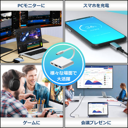 3in1 USB Type-C ハブ 4K HDMI USB 3.0 PD充電100W BYL-2005