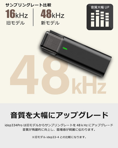 ワイヤレスマイク ピンマイク 4個セット 充電ケース付 type-c/lightning対応 idep33-4p