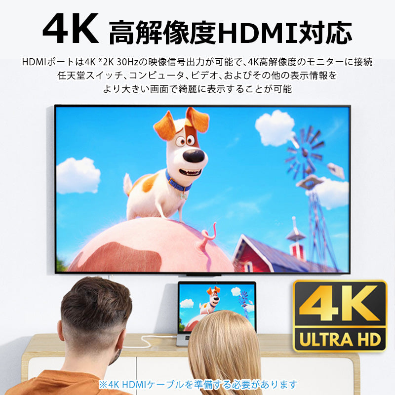 7in1 USB Type-C ハブ 4K HDMI USB3.0 PD対応 RJ45 LAN 1000Mbps 超高速 1Gbps hub SD/microSDカードリーダー BYL-2303