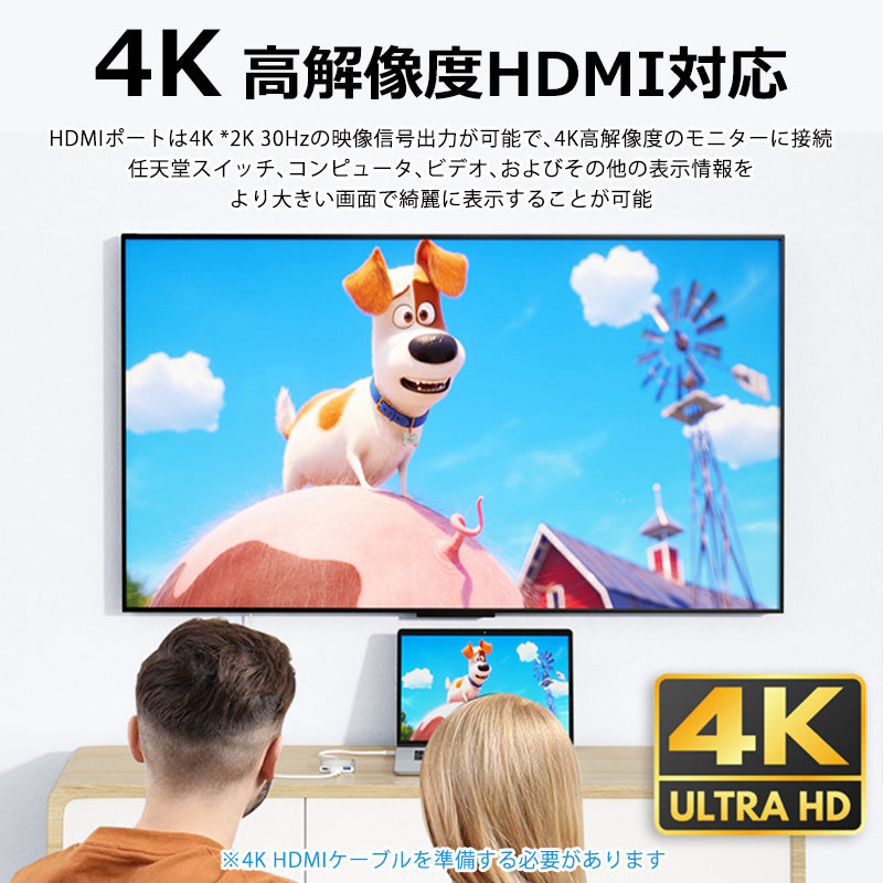 3in1 USB Type-C ハブ 4K HDMI USB 3.0 PD充電100W BYL-2005