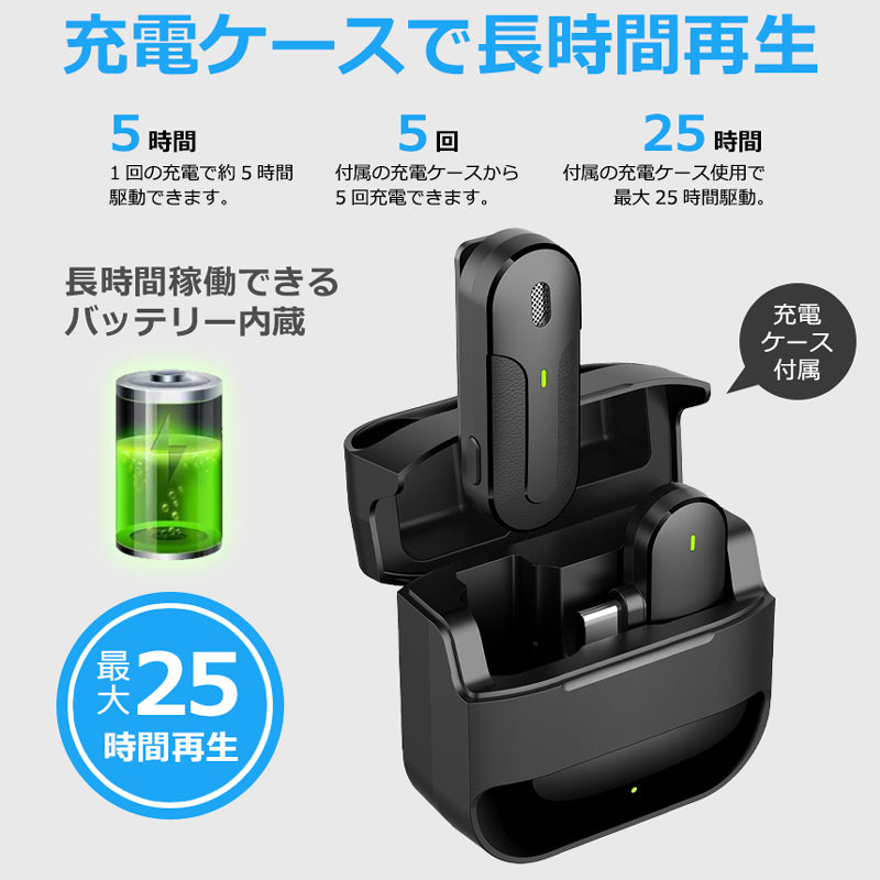 ワイヤレスマイク ピンマイク ラべリアマイク type-c lightning 無線マイク ライブ配信 動画配信 インタビュー youtuber tiktok 録音 ノイズキャンセリング 低遅延 高音質 スマホ iphone android ipad 小型 軽量 動画 録音 充電式 ハンズフリー idm8