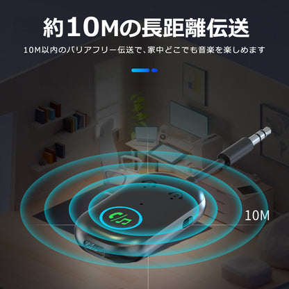 bluetooth オーディオ トランスミッター レシーバー 3.5mm aux ワイヤレス 送受信機 br08t