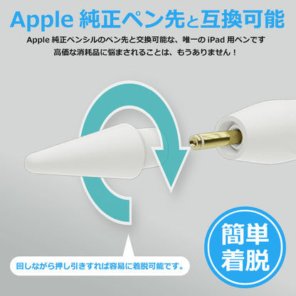 Apple Pencil 対応ペン先 4個入り アップルペンシル キャップ 交換用 替え芯 iPad 第1世代 第2世代 スタイラスペン 50km
